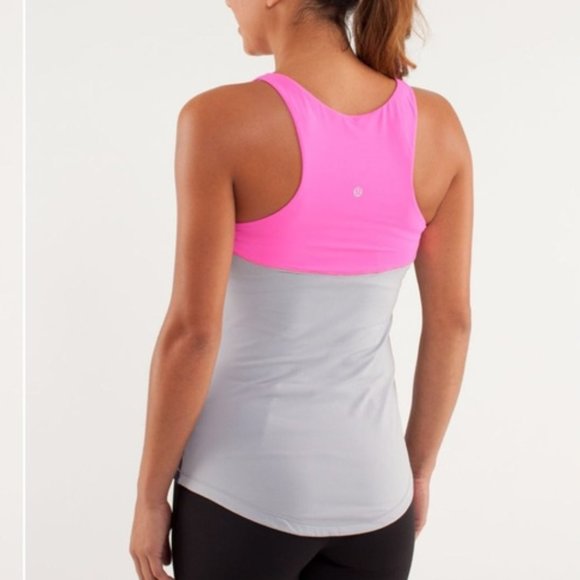 lululemon athletica Tops - Lululemon Run First Base Color Block Tank Top Pink